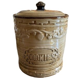 Vintage Cookie Jar Oven Proof Stoneware Made in USA No Chips or cracks